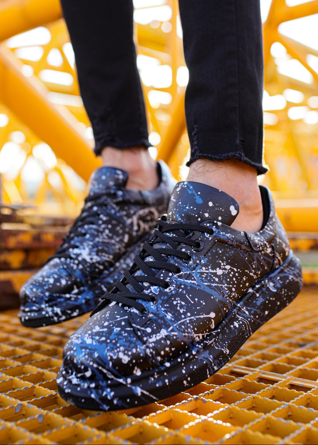 Hand-Painted Customized Sneakers for Men by Apollo Moda | Stardust Flow