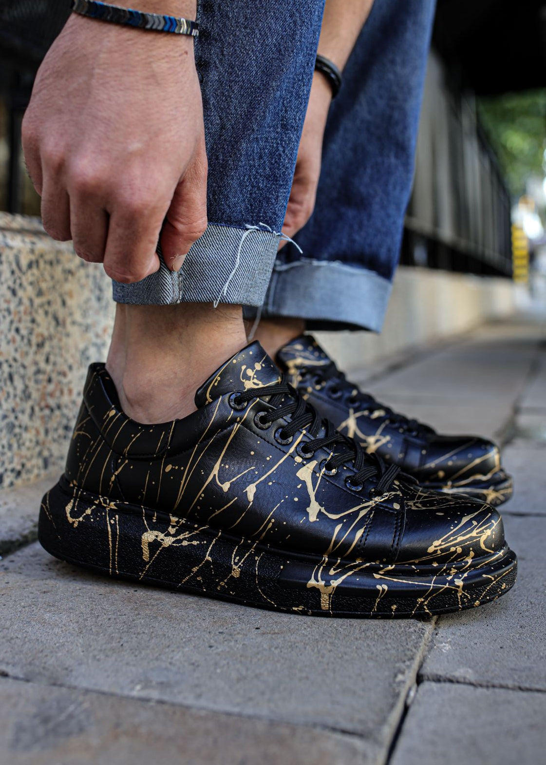 Hand-Painted Customized Sneakers for Men by Apollo Moda | Stardust Pulse