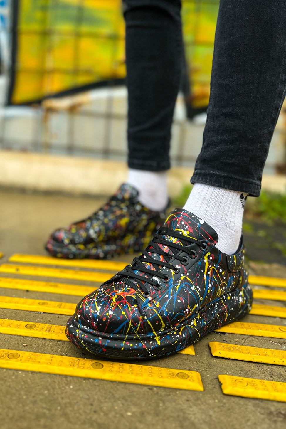 Hand-Painted Customized Sneakers for Men by Apollo Moda | Stardust Horizon