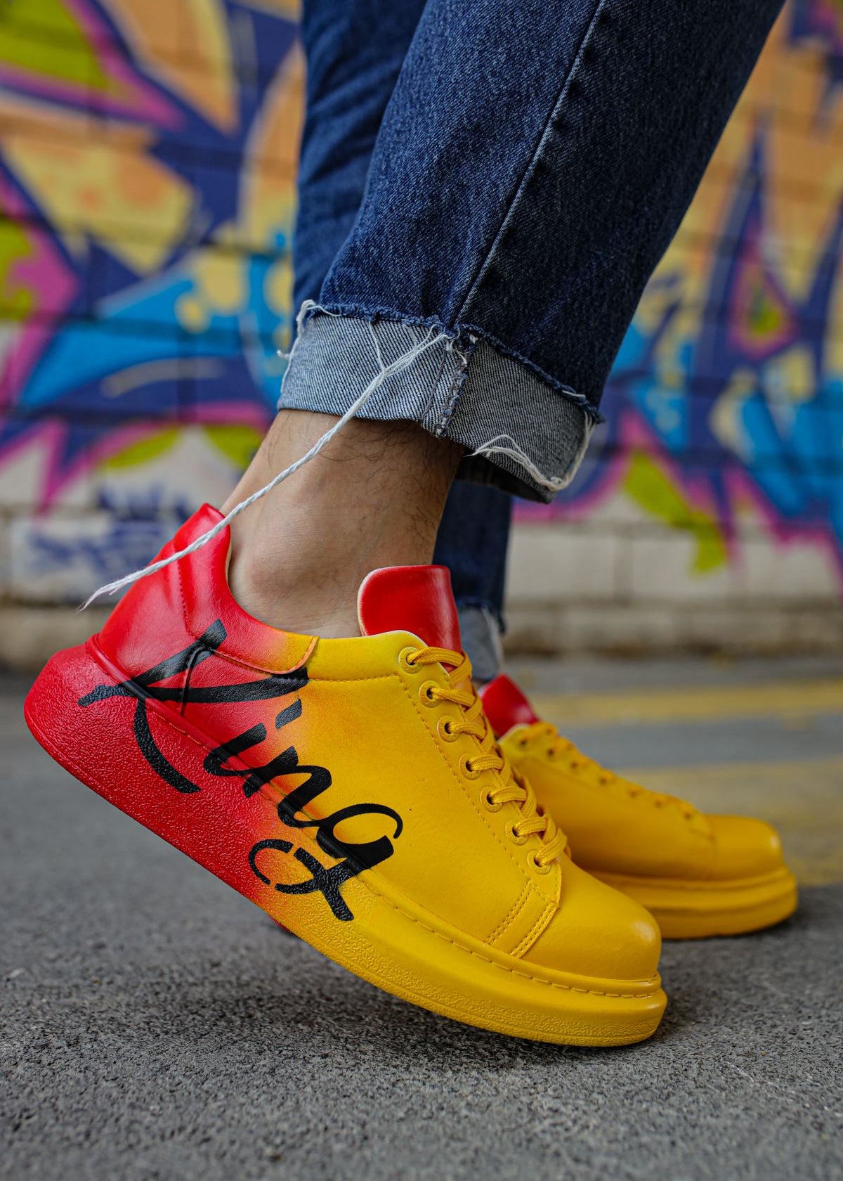 Hand-Painted Customized Sneakers for Men by Apollo Moda | Genova "King"