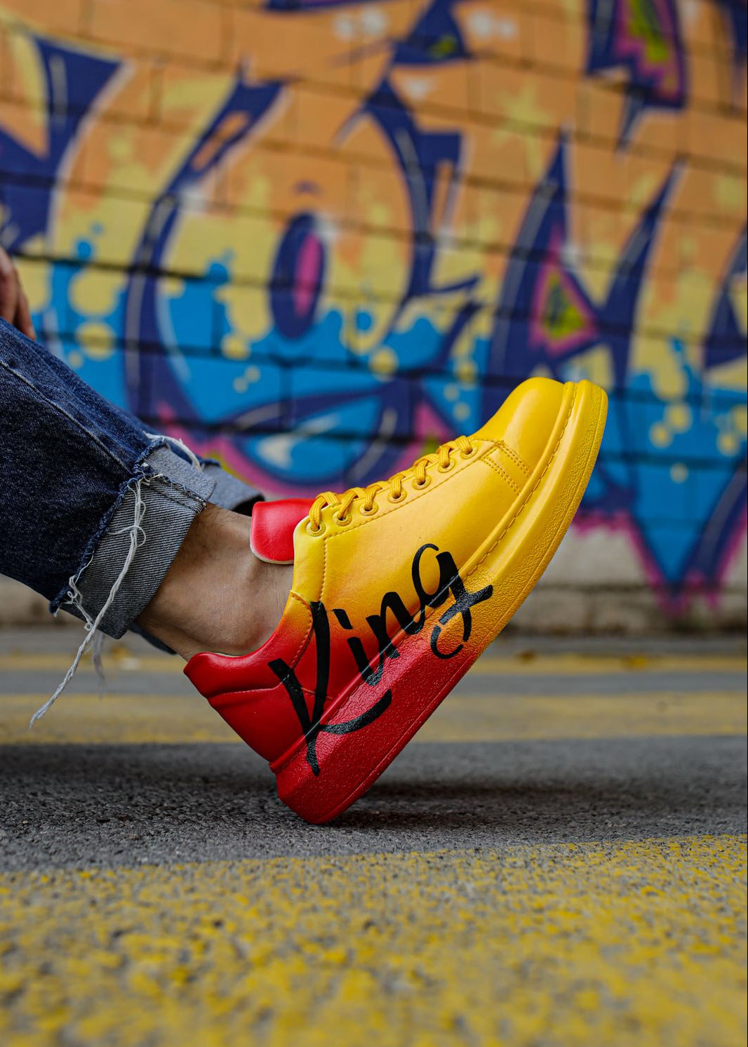 Hand-Painted Customized Sneakers for Men by Apollo Moda | Genova "King"