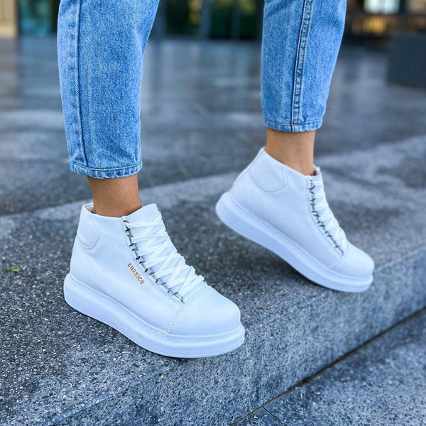 Mens white platform shoes fashion