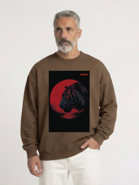 Sweat-shirt oversize « Affronte le tigre qui est en toi »