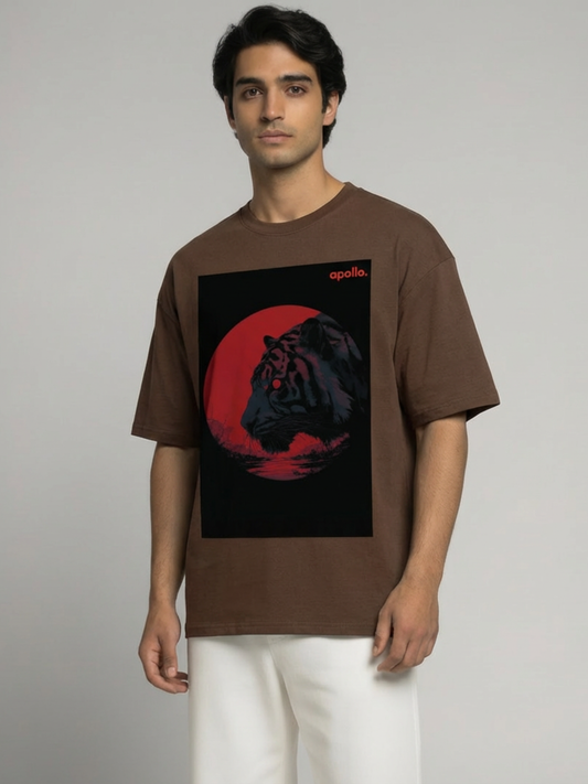T-shirt oversize « Affronte le tigre qui est en toi »