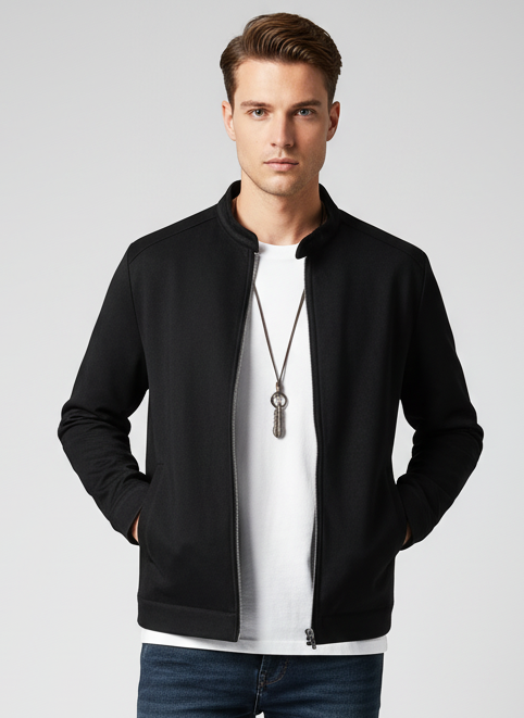 Veste tricotée à manches longues et coupe slim pour homme