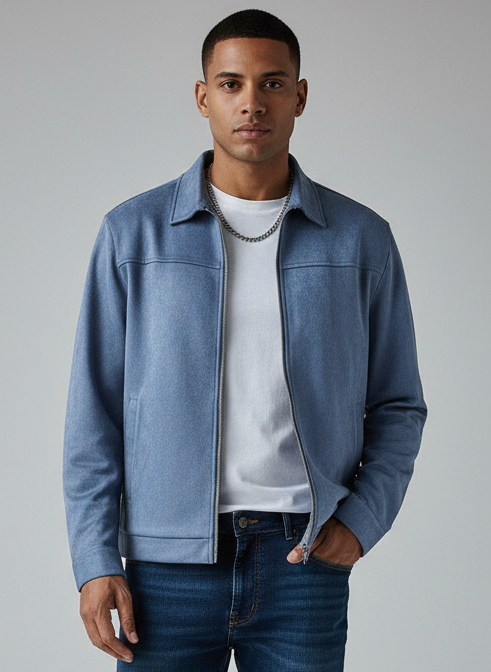 Veste tricotée à manches longues et coupe slim pour homme