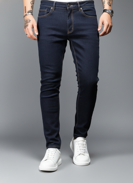 Jean skinny uni en coton pour homme