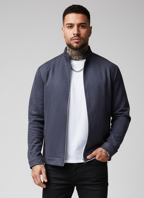 Veste tricotée à manches longues et coupe slim pour homme