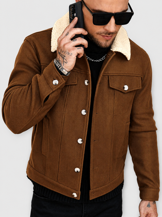 Chaqueta casual de color contrastante para hombre
