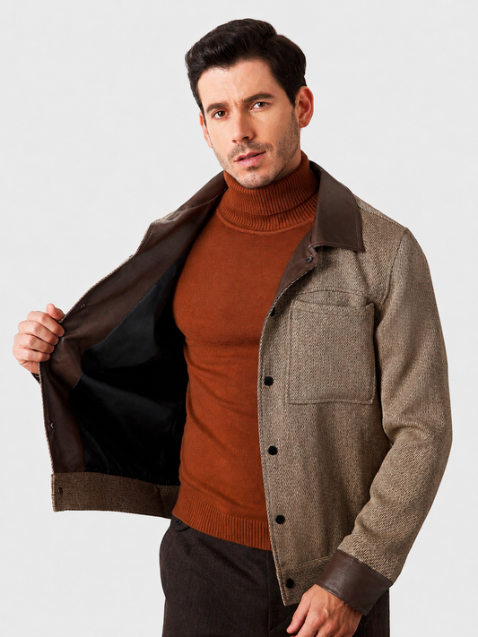 Chaqueta casual de color contrastante para hombre