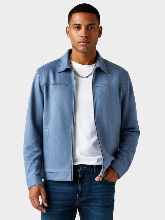 Chaqueta de punto ajustada de manga larga para hombre