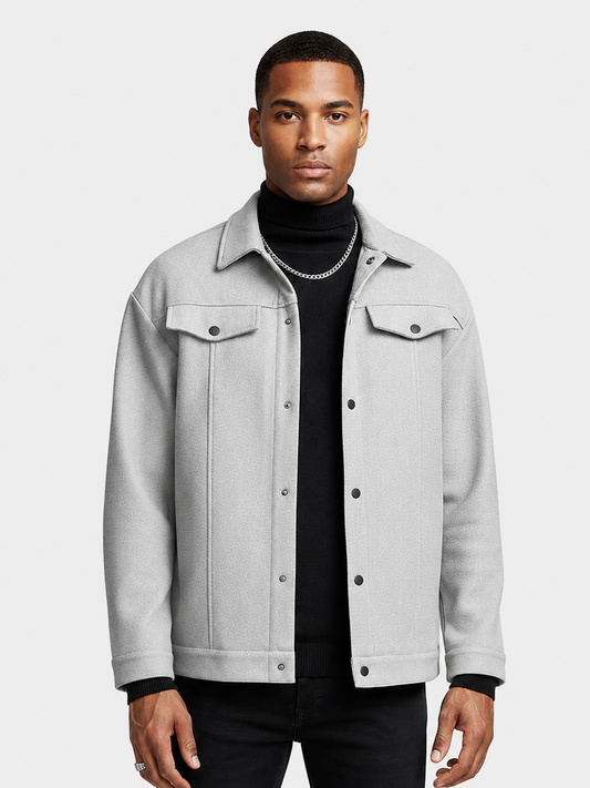 Abrigo casual holgado de manga larga para hombre