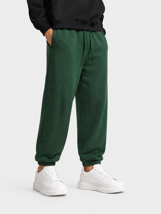 Pantalones deportivos de algodón pesado verdes Apollo