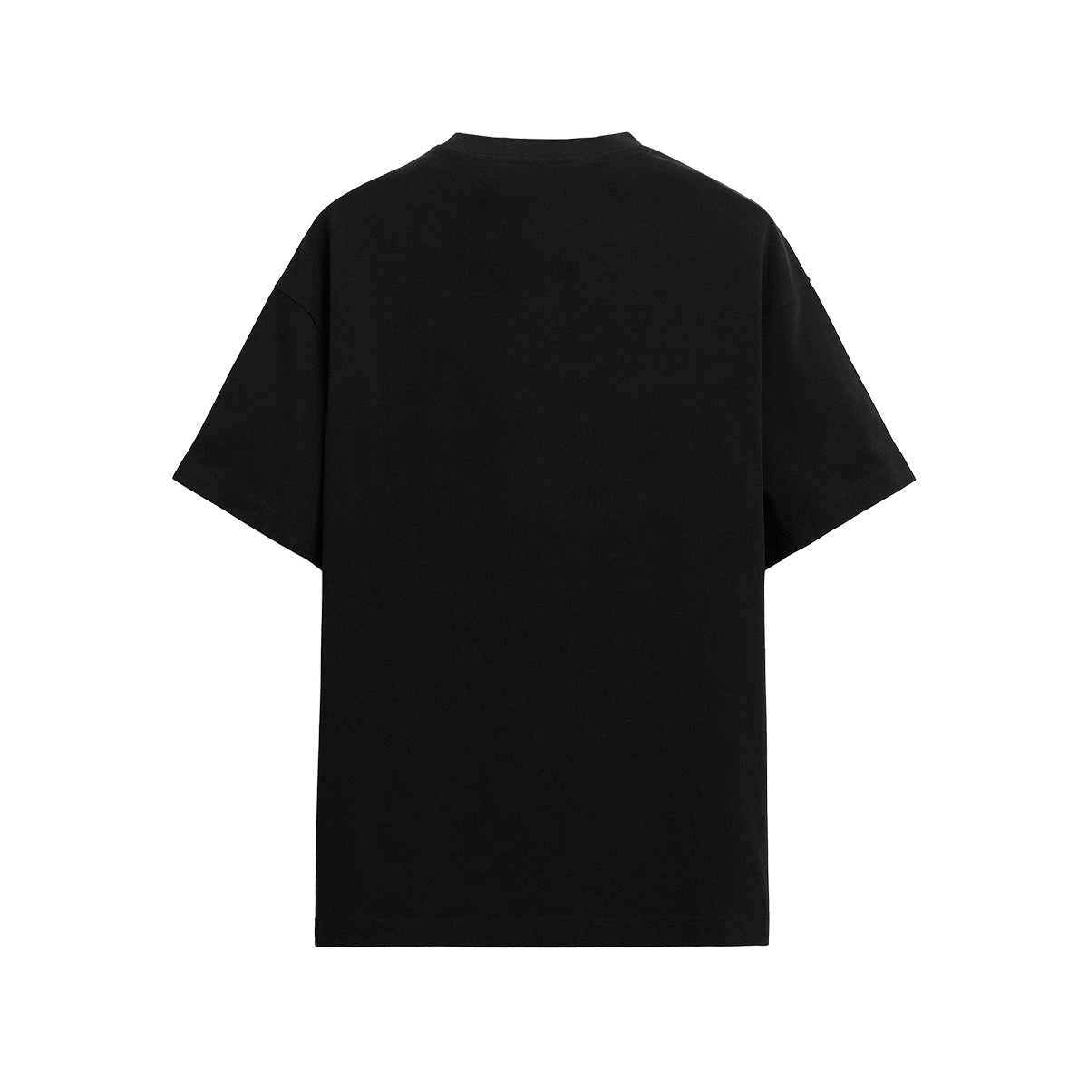 Black t-shirt on a white background