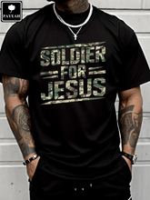 T-shirt chrétien Soldat pour Jésus pour l'été 100 % coton épais