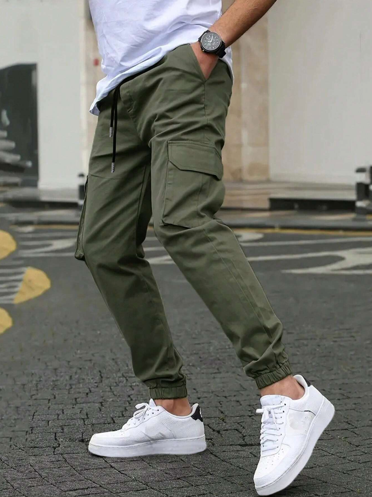 Cargo Homme Pantalon Avec Poche Sur Cote Pantalon Cargo Taille