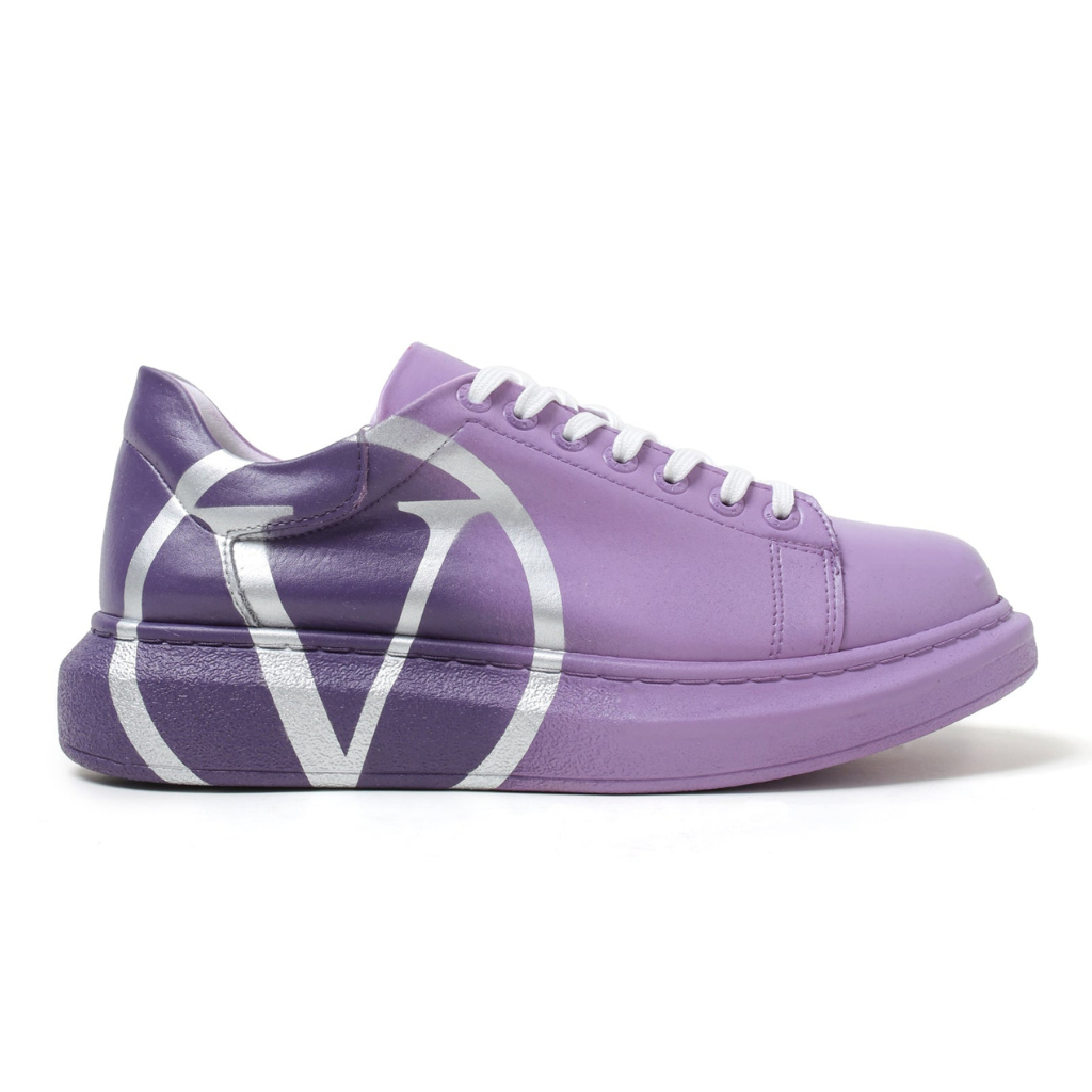 Customized Hand-painted Oversized Fashion Purple Sneakers for Men