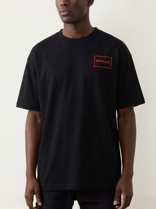 Men's Relaxed Fit Black T-shirt (190GSM)