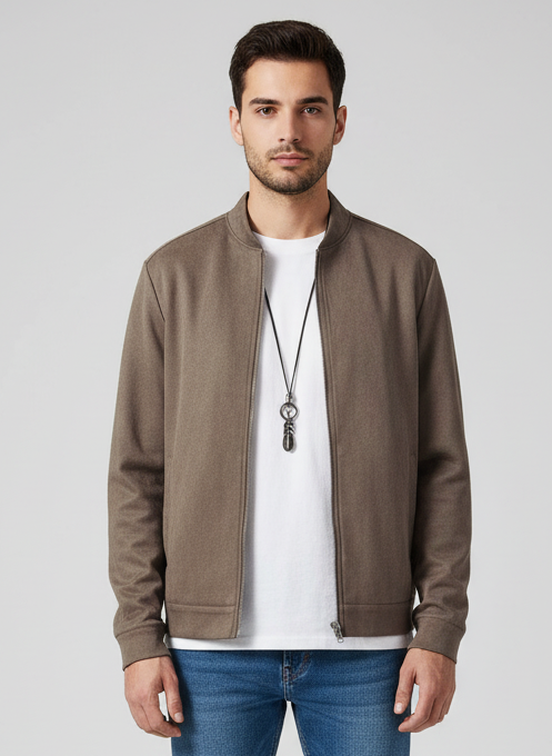 Veste tricotée à manches longues et coupe slim pour homme