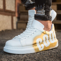 Hand-Painted Customized Sneakers for Men by Apollo Moda | Nestor COOL Gold
