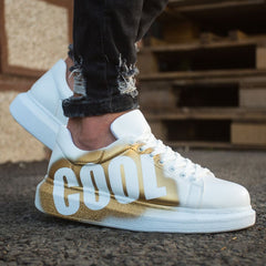 Hand-Painted Customized Sneakers for Men by Apollo Moda | Nestor COOL Gold