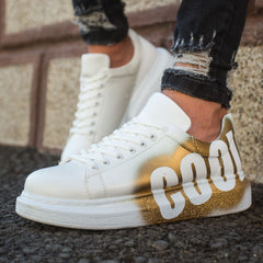 Hand-Painted Customized Sneakers for Men by Apollo Moda | Nestor COOL Gold