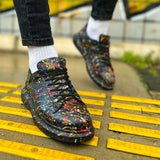 Hand-Painted Customized Sneakers for Men by Apollo Moda | Stardust Horizon