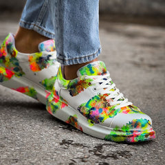 Hand-Painted Customized Sneakers for Women by Apollo Moda | Lisbon Flowers