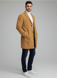 Men’s Double-Breasted Long Coat