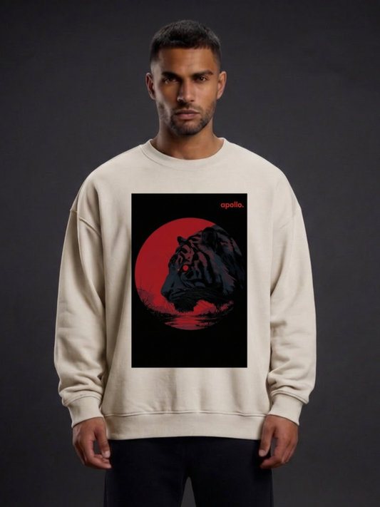 Sweat-shirt oversize « Affronte le tigre qui est en toi »