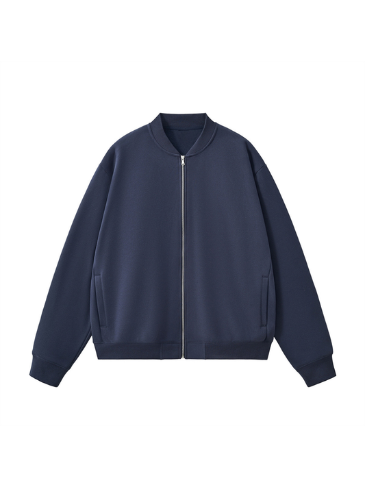 Chaqueta de béisbol con cremallera de forro polar azul marino Apollo