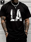 T-shirt colorblock à imprimé oiseau pour homme