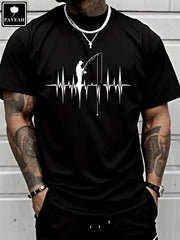 Heartbeat Fishing T-Shirt 100% Heavy Cotton
