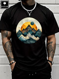 Moon And Mountains T-Shirt 100% Heavy Cotton