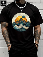 Moon And Mountains T-Shirt 100% Heavy Cotton
