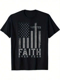 Faith Over Fear Cool American USA Flag T-Shirt