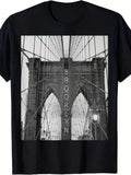T-shirt colorblock à imprimé oiseau pour homme