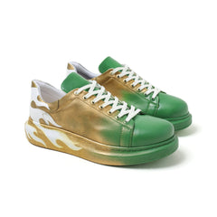 Hand-Painted Customized Sneakers for Women by Apollo Moda | Kinetic Vibe: Dynamic Vibe