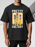 Artist Pencils Printed Men's Vintage Casual T-Shirt