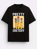 Artist Pencils Printed Men's Vintage Casual T-Shirt