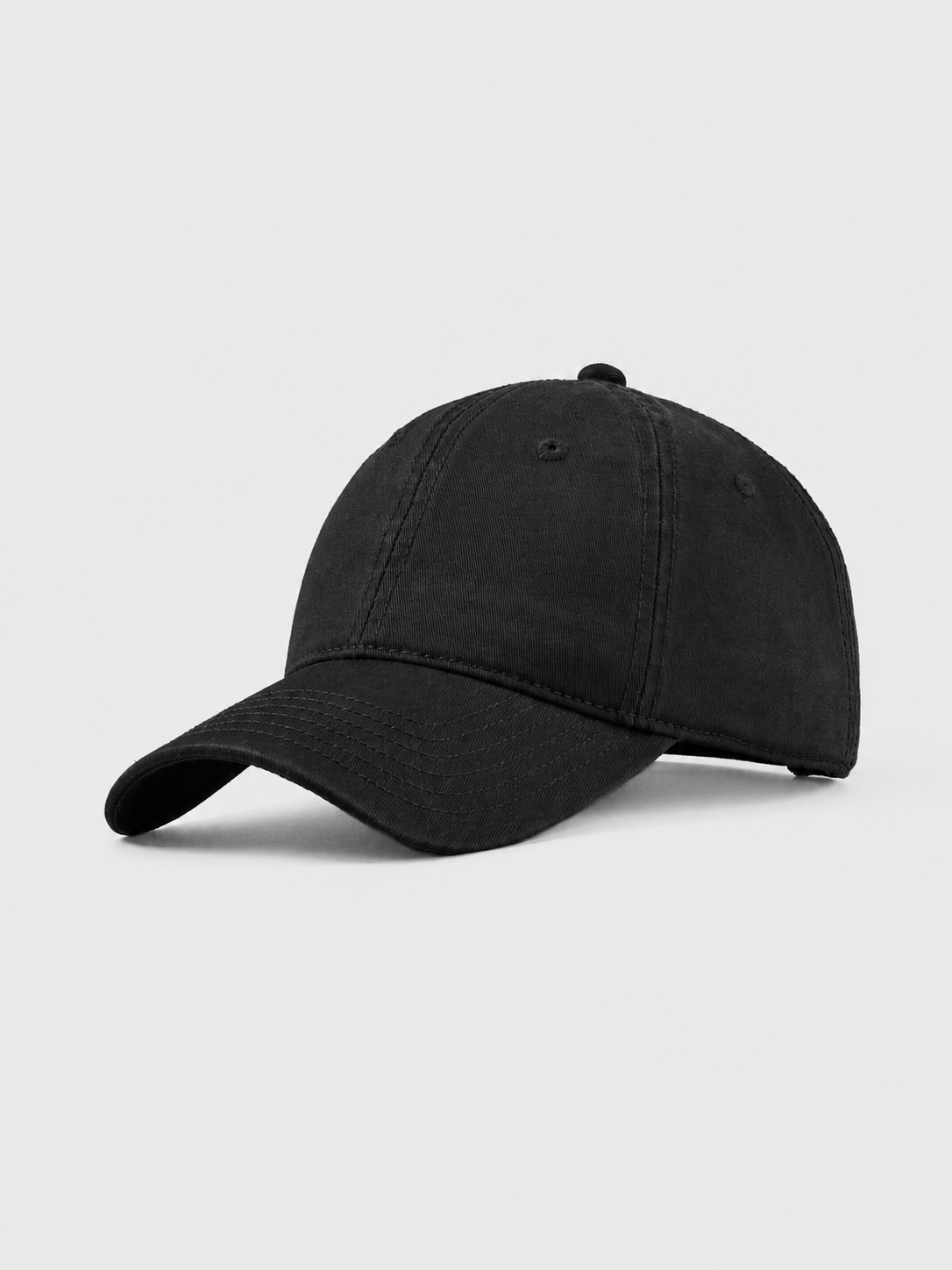 Gorra de sarga de algodón negro medianoche