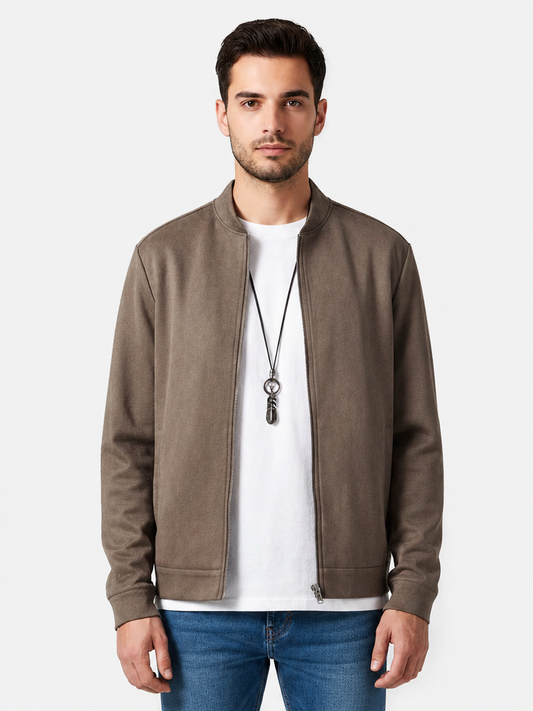 Chaqueta de punto ajustada de manga larga para hombre