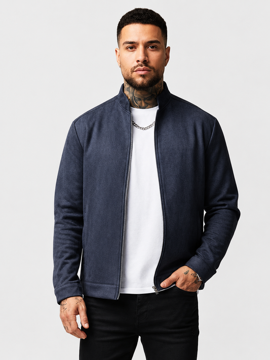 Chaqueta de punto ajustada de manga larga para hombre