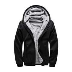 Men Zip-up Thermal Lined Hooded Jacket - Apollo Moda