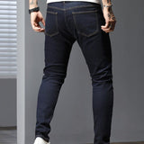 Men Cotton Solid Skinny Jeans