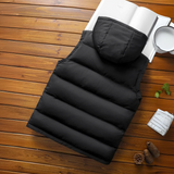 Men Zip Up Sleeveless Hooded Puffer Coat