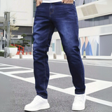 Men's Mature Distressed Slim-Fit Jeans