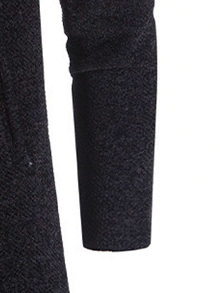 Men's Solid Color Zip Up Drawstring Hooded Fleece Jacket
