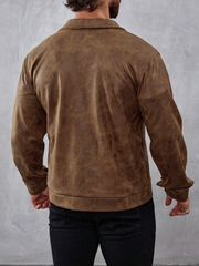 Chaqueta con bolsillo de solapa para hombre para primavera y otoño 