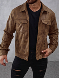 Men Flap Pocket Jacket For Spring And Autumn